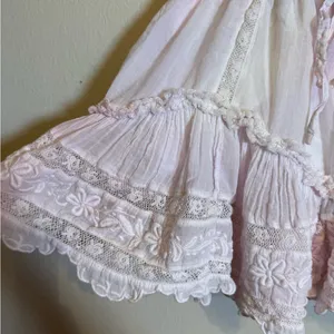 loveshackfancy floral lace pink and yellow skirt thumbnail 2