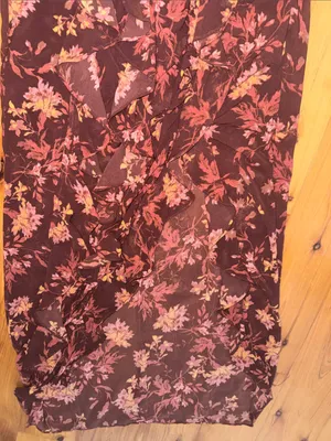 Free People Maroon Floral Maxi Skirt thumbnail 7