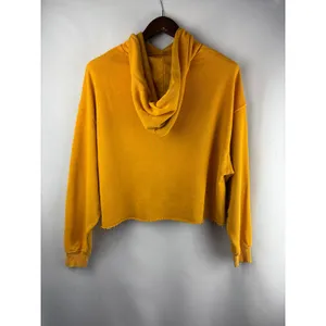 Women’s I.S.M.B.S Medium Yellow Smiley Crop Hoodie thumbnail 3