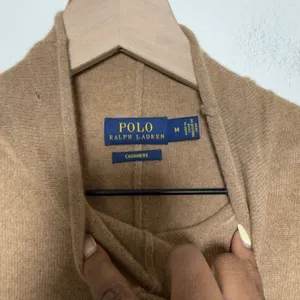Polo Ralph Lauren Women 100% Cashmere Midi Dress M Camel Turtleneck Fit & Flare thumbnail 3