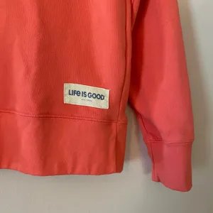 Life Is Good Pink Crewneck Sweatshirt Jeep Dog Beach Summer Women's size XS thumbnail 5