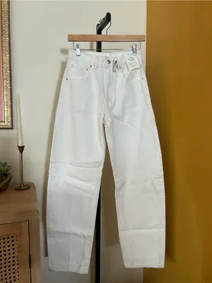 Madewell The Balloon Jean White Barrel Leg Jeans Baggy‎ NWT Size 24 (US 00) thumbnail 3