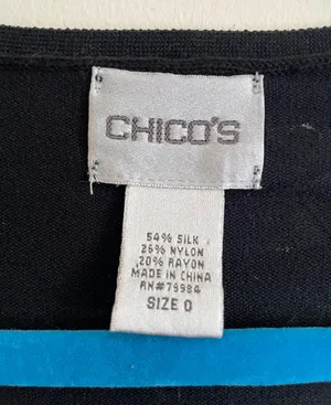 Chico’s Silk Blend Knit Sweater black v-neck classic minimalist women’s size 0 thumbnail 11