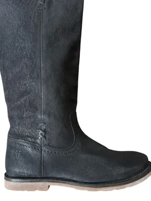 EUC Frye Leather Pull-On Flats Boots Black Size 6 thumbnail 3