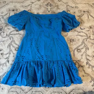 Milly Blue Eyelet Off-Shoulder Dress thumbnail 3
