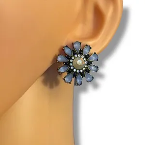 Baublebar blue gemstone flower earrings thumbnail 3