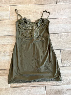 Womens Urban Outfitters Green Lace Mini Lingerie Dress - S thumbnail 1