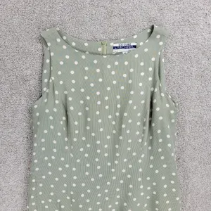 Vintage 90's Ice Cube by Michael Dress Womens 12 Green Polka Dot Rayon Mod Retro thumbnail 15