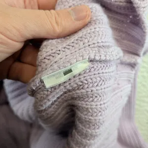 Abercrombie & Fitch Lavender Purple Mock Neck‎ Ribbed Chunky Knit Sweater Small thumbnail 5