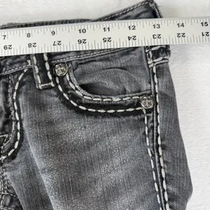 Miss‎ Me Womens Gray Skinny Jeans JP5014SK-3 Low Rise Embellished Size 25 thumbnail 5