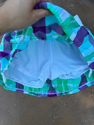 Y2K rare Lululemon green & purple plaid mini tennis skirt sz 10 #plaid #athletic thumbnail 8