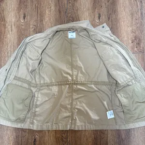 Old Navy Tan Utility Jacket Military Style Pockets 100%‎ Cotton Womens Small thumbnail 9