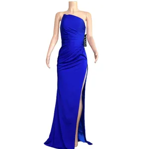 JOVANI Asymmetric Strapless Neck Gown 26166, Royal Blue, 4 (US) thumbnail 6