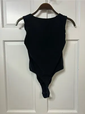 Free People Black Scoop Neck Bodysuit thumbnail 3