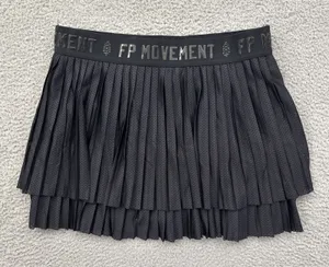 Free People Movement On Deck Skirt Skort Black Mesh Pleated Tennis Women Large thumbnail 1