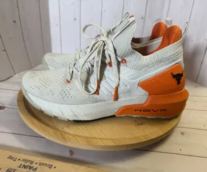 Under Armour Project Rock 3 Summit White Rogue Orange Womens 8 Training Shoes thumbnail 1