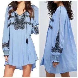 Free People Wind Willow Mini Long Sleeve Dress thumbnail 2