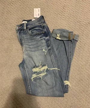 Never Worn High Rise Boyfriend Jeans Blue Size 0 thumbnail 3