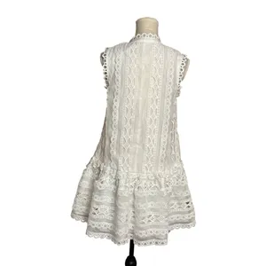 Endless Rose Lace Trim Crochet Mini Dress Sleeveless White Size M NWOT Romantic thumbnail 15