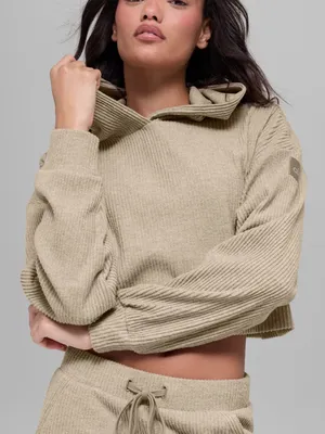 ALO Yoga Muse Hoodie in Gravel Heather Large thumbnail 1