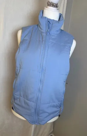90 Degree By Reflex Soft Blue Quilted Puffer Vest thumbnail 1
