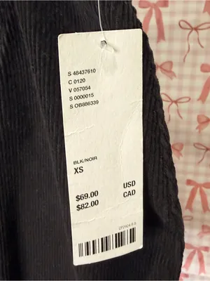 Urban Outfitters Black Corduroy Harmony Mini Skirt Diagonal Zip Classic Y2K XS thumbnail 2