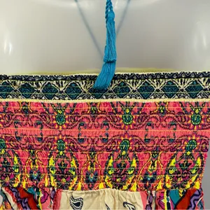 Flying Tomato Multicolor Strapless Bohemian Dress Y2K Boho Midi Halter Paisley thumbnail 4