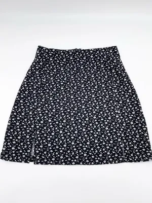 John Galt Brandy Melville Cara Mini Skirt Black White Floral Print One Size Y2K thumbnail 3