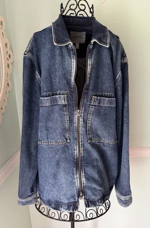 COS Denim Jacket Blue XL Collared Pockets Button Mid-Length Mens Casual‎ thumbnail 1