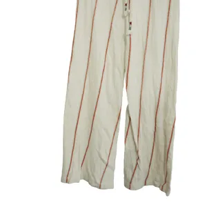 Dolan Left Coast Anthropologie Medium Striped Wide Leg Cotton Pants Cream Beachy thumbnail 3