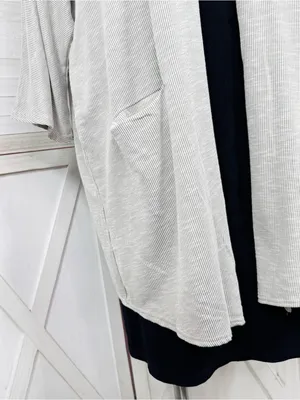 Donni Anthropologie Ribbed Knit Draped Kimono Cardigan Grey One Size Lagenlook thumbnail 7