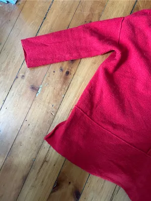 ☀️3/$25 Free People red slouchy cowl neck sweater cotton wool small thumbnail 2