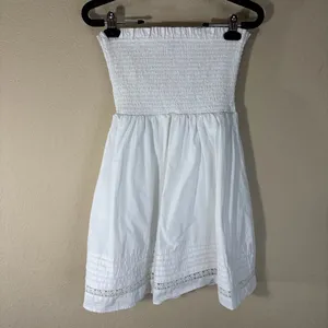 American Eagle White tube top dress sz XS Y2K Preppy Bridal Vacay thumbnail 4
