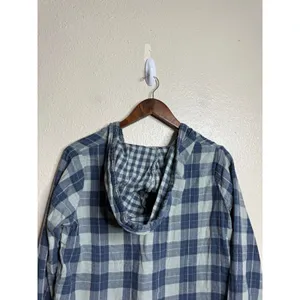 CP Shades x Free People Abbie Plaid Hooded Pullover TOp size M Blue Sage thumbnail 7