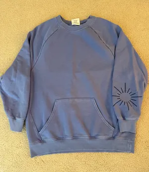 aerie Blue Pullover Sweatshirt with Sun Sleeve Detail thumbnail 1