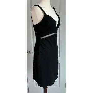 DO+BE Womens Black V-Neck Bodycon Mini Dress GY0272‎ Size M LBD Cocktail Party thumbnail 3