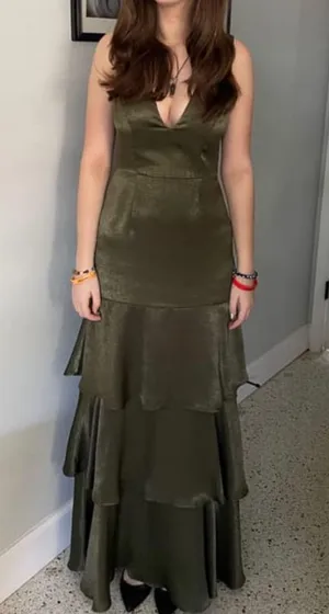 Lulus Olive Green Gown thumbnail 3