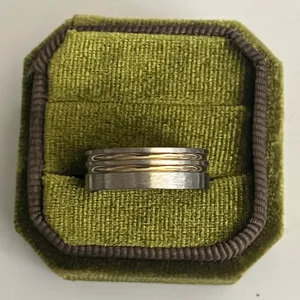 &merci Classic/Sleek Design Titanium Steel Silver Gold Detailing 8mm Band Size 10 thumbnail 1