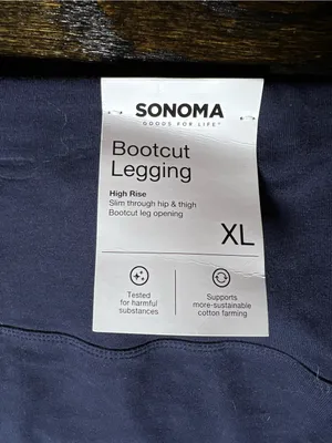 NWT Sonoma Navy Blue Bootcut Legging Yoga Pants XL High Rise thumbnail 9