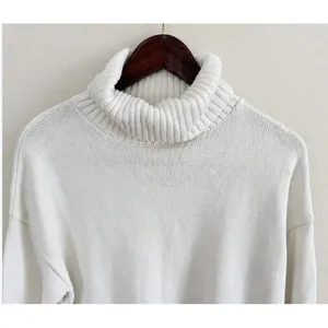 Gap Women's 100% Cotton Cream Knit Relaxed Fit Turtleneck Sweater Size M thumbnail 3