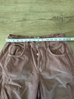 Free People We The Free Good Luck Barrel Corduroy Jeans Size 27 Withered Rose thumbnail 4