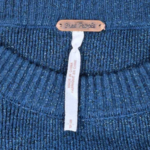 Free People Teal Blue‎ Let It Shine Sweatshirt OB719485 Small thumbnail 4