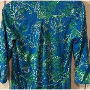 Lilly Pulitzer UPF 50+‎ Pilar Tunic Shirt Dress Long Sleeve Blue A Bit Salty XS thumbnail 6