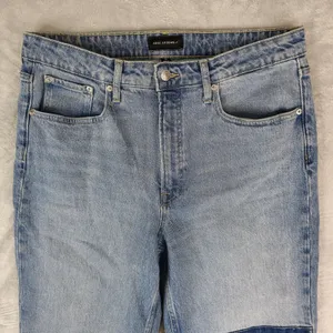 Free Assembly Jeans Womens 12 (33x30) Super High Rise Straight Patchwork Raw Hem thumbnail 3