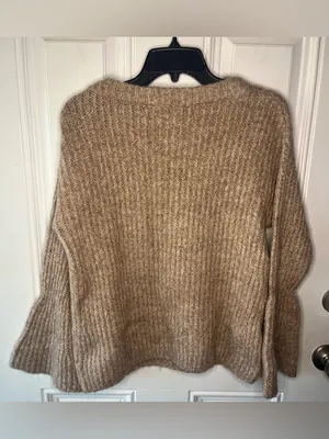 Roller Rabbit wool merino blend bell sleeve sweater in tan brown xs/s women’s thumbnail 2