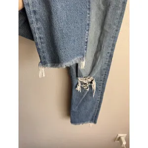 Levi’s Premium Mid Wash Blue Denim Wedgie Straight Leg Jeans Women 29 Distressed thumbnail 5