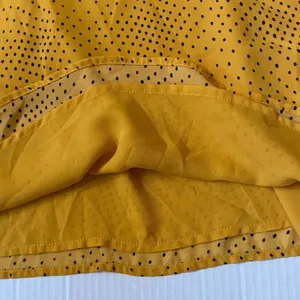 Socialite Yellow Polka Dot Scallop‎ layer Chiffon Summer Blouse - XS EUC thumbnail 7