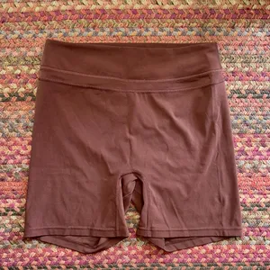 Tom Tiger Brown Ruched Booty Spandex Workout Bike Shorts thumbnail 2