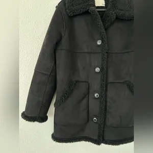 Aritzia wilfred free black catrina sherpa button down sz XS thumbnail 5