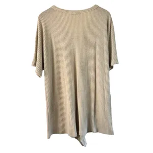 MIHOLL Waffle Knit‎ Button Down Top Tie Front Shirt Blouse XL thumbnail 2
